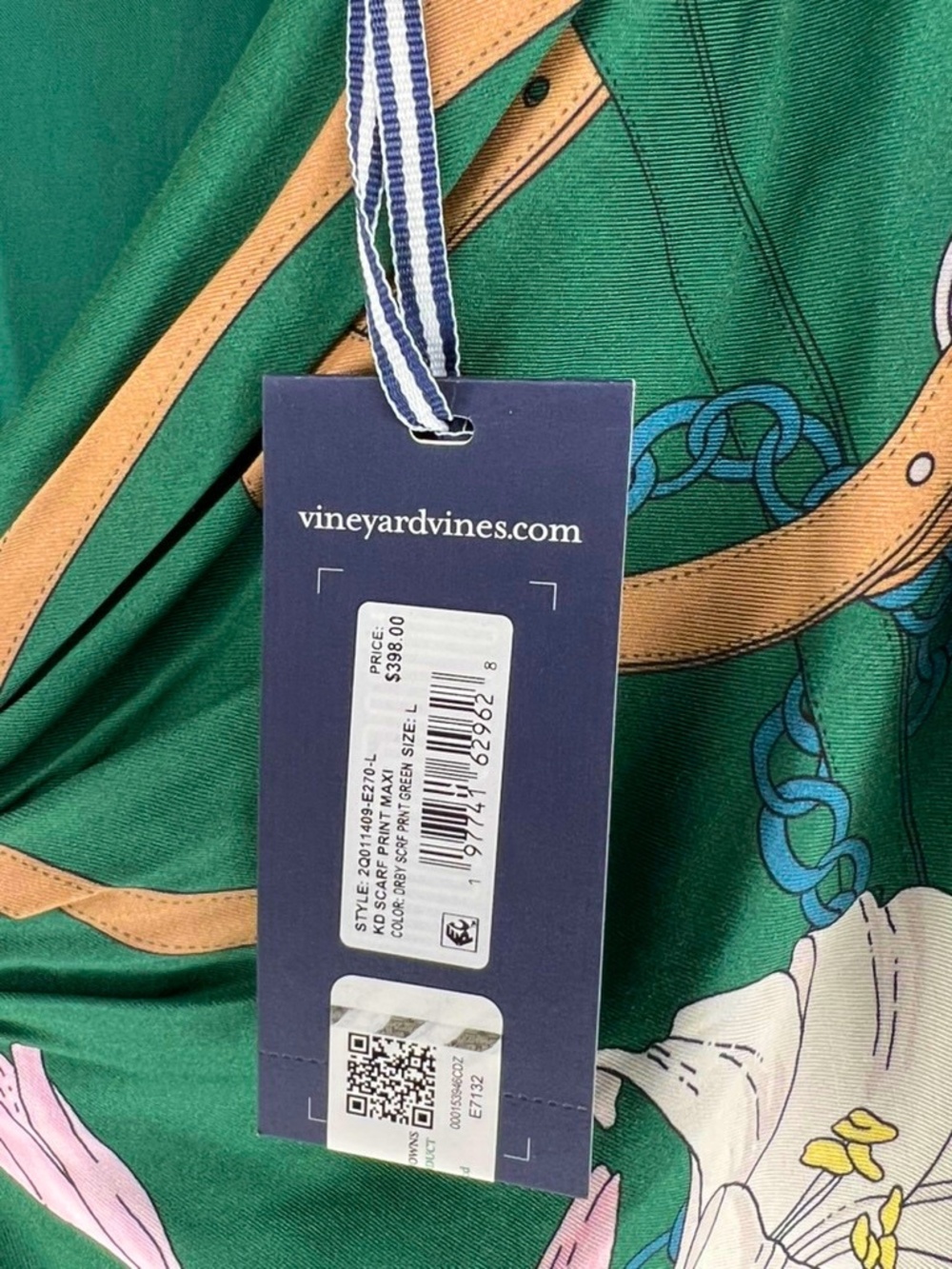 Vineyard Vines Kentucky Derby Scarf Maxi Dress - Picture 8 of 9